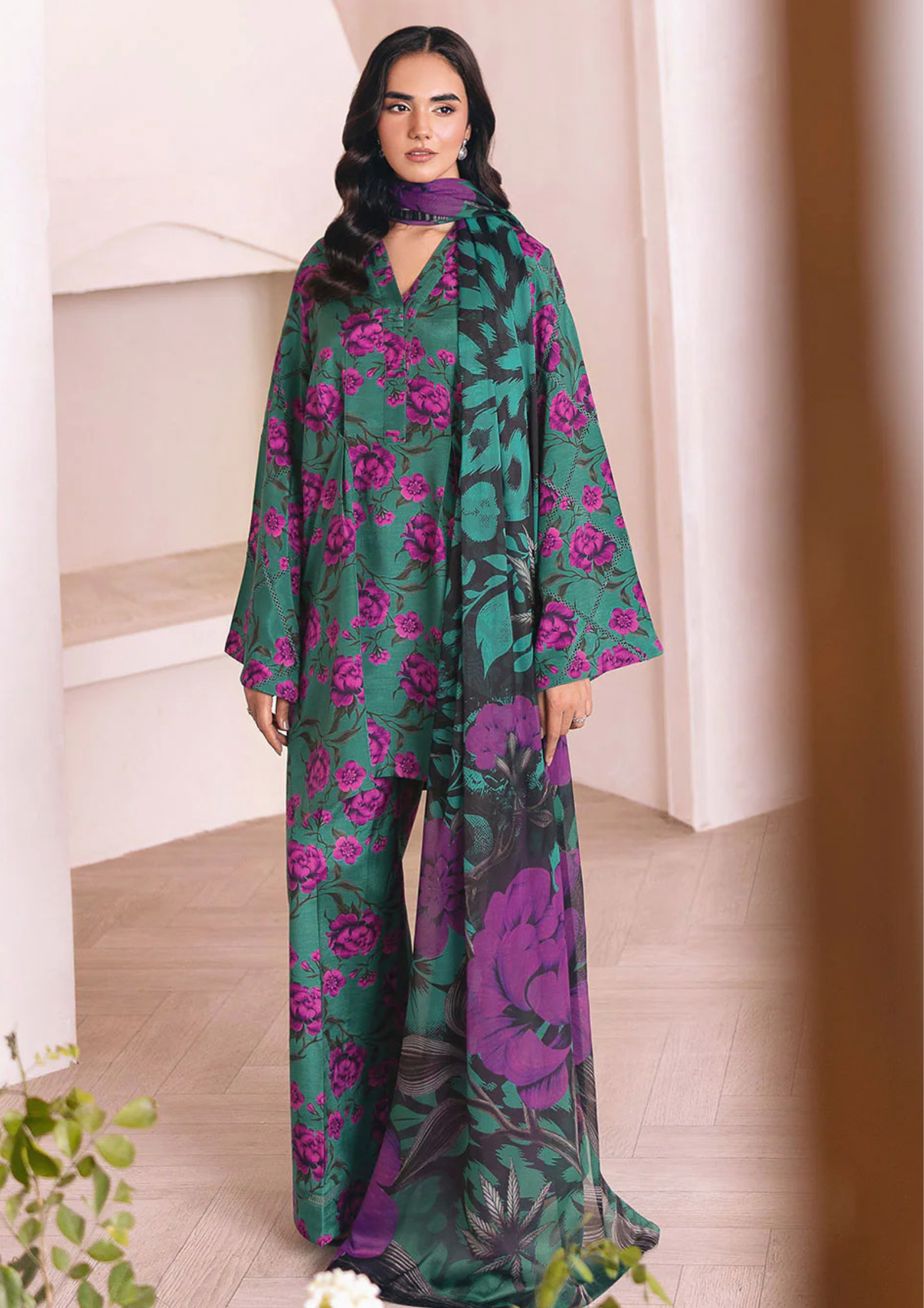 NAQSH-E-NAAZ - Unstitched 3-Piece Digital Bana Dora Lawn