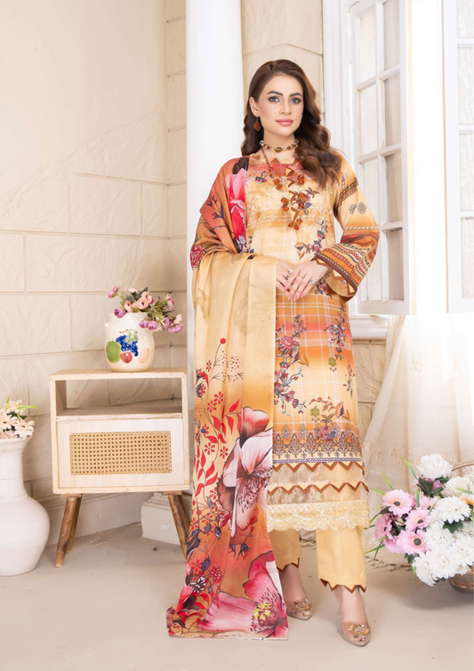 KAJAL - Unstitched 3-Piece Digital Lawn