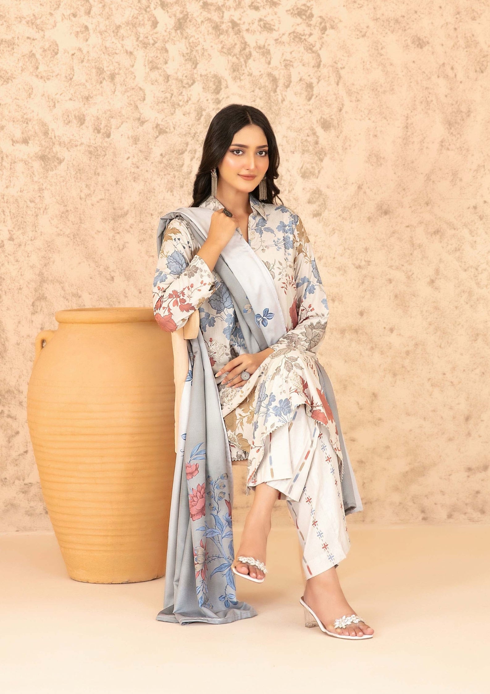 ANCHAL - Unstitched Embroidered Digital Printed Staple