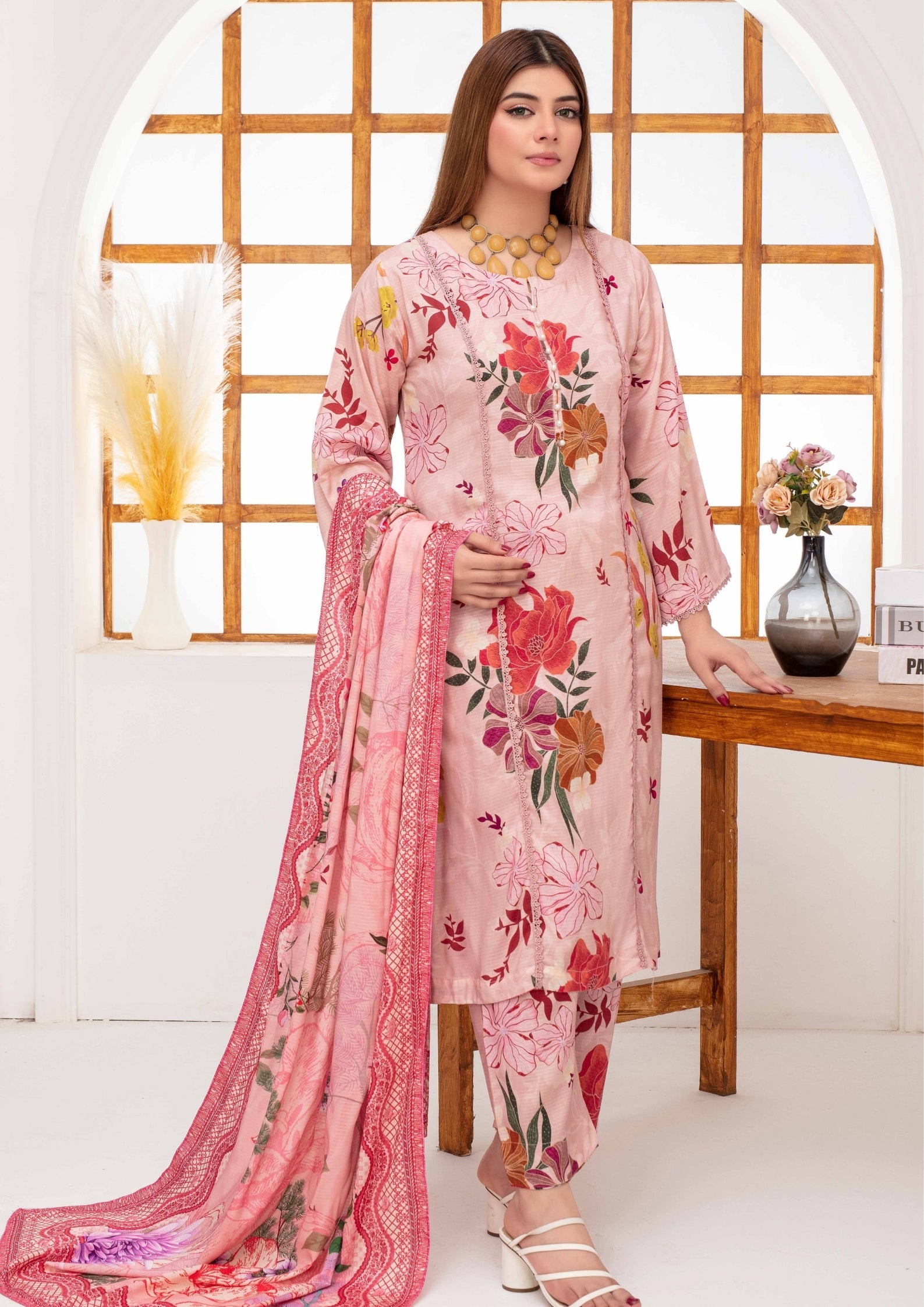 SHAFAQ - Unstitched 3-PCS Bana Dora Linen