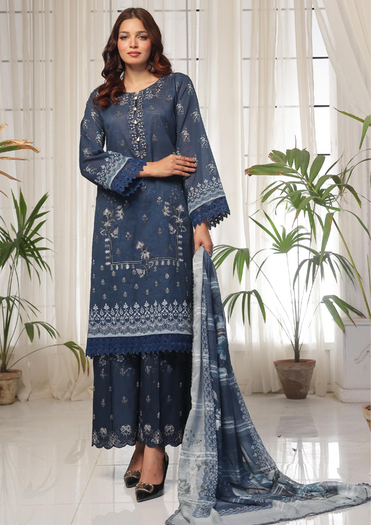 CHANDNI RAAT - Unstitched 3-Piece Bana Dora Digital Lawn