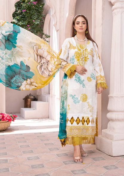 DHAGAY - Unstitched 3-Piece Embroidered Lawn
