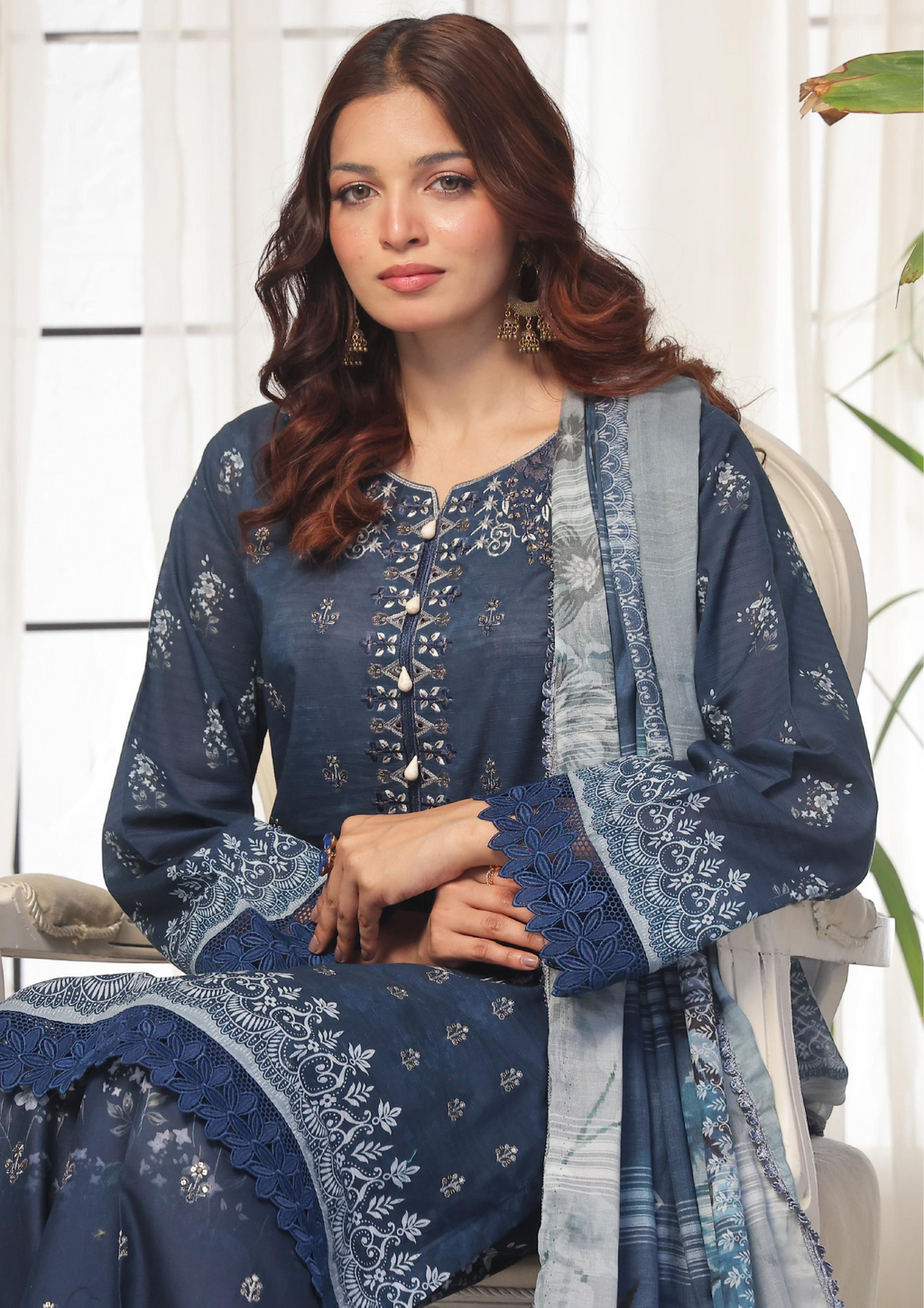 CHANDNI RAAT - Unstitched 3-Piece Bana Dora Digital Lawn