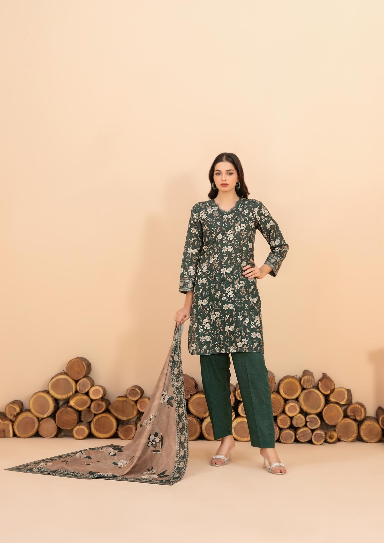 ZARQA - 3-PCS Unstitched Khaddar