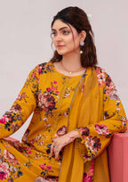 Meena - Unstitched 3-Piece Digital Linen