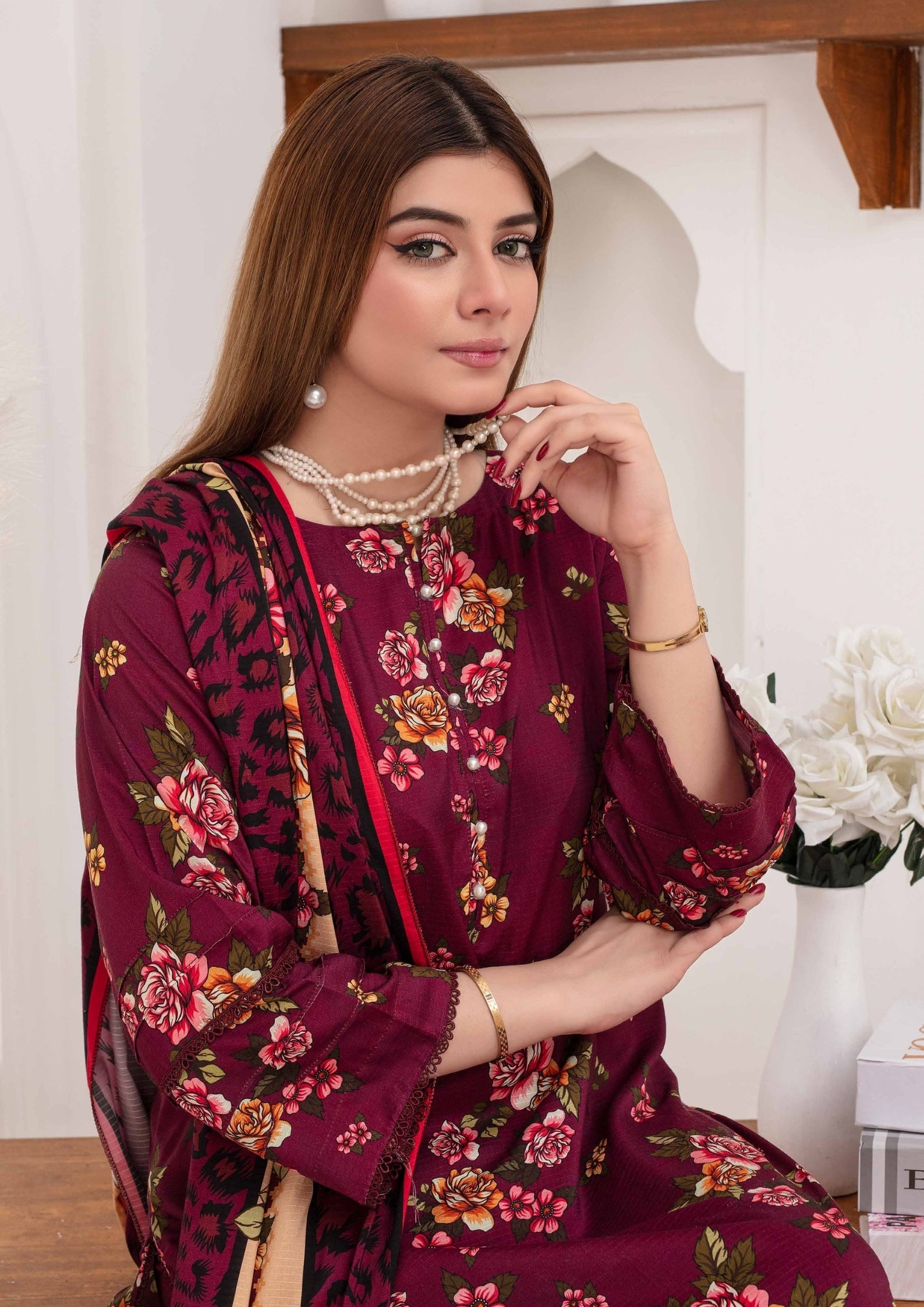 SHAFAQ - Unstitched 3-PCS Bana Dora Linen