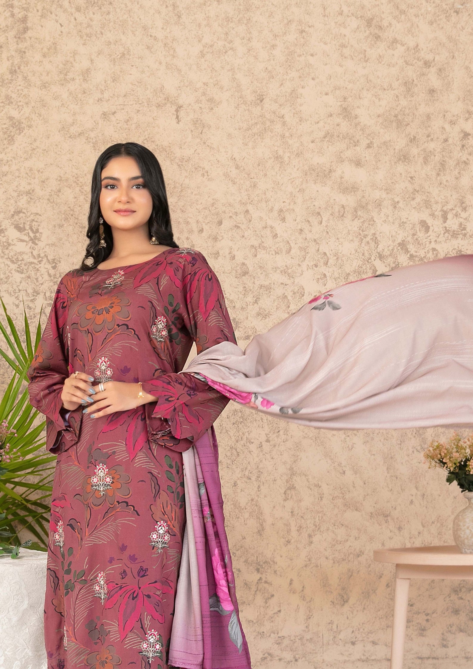 ANCHAL - Unstitched Embroidered Digital Printed Staple