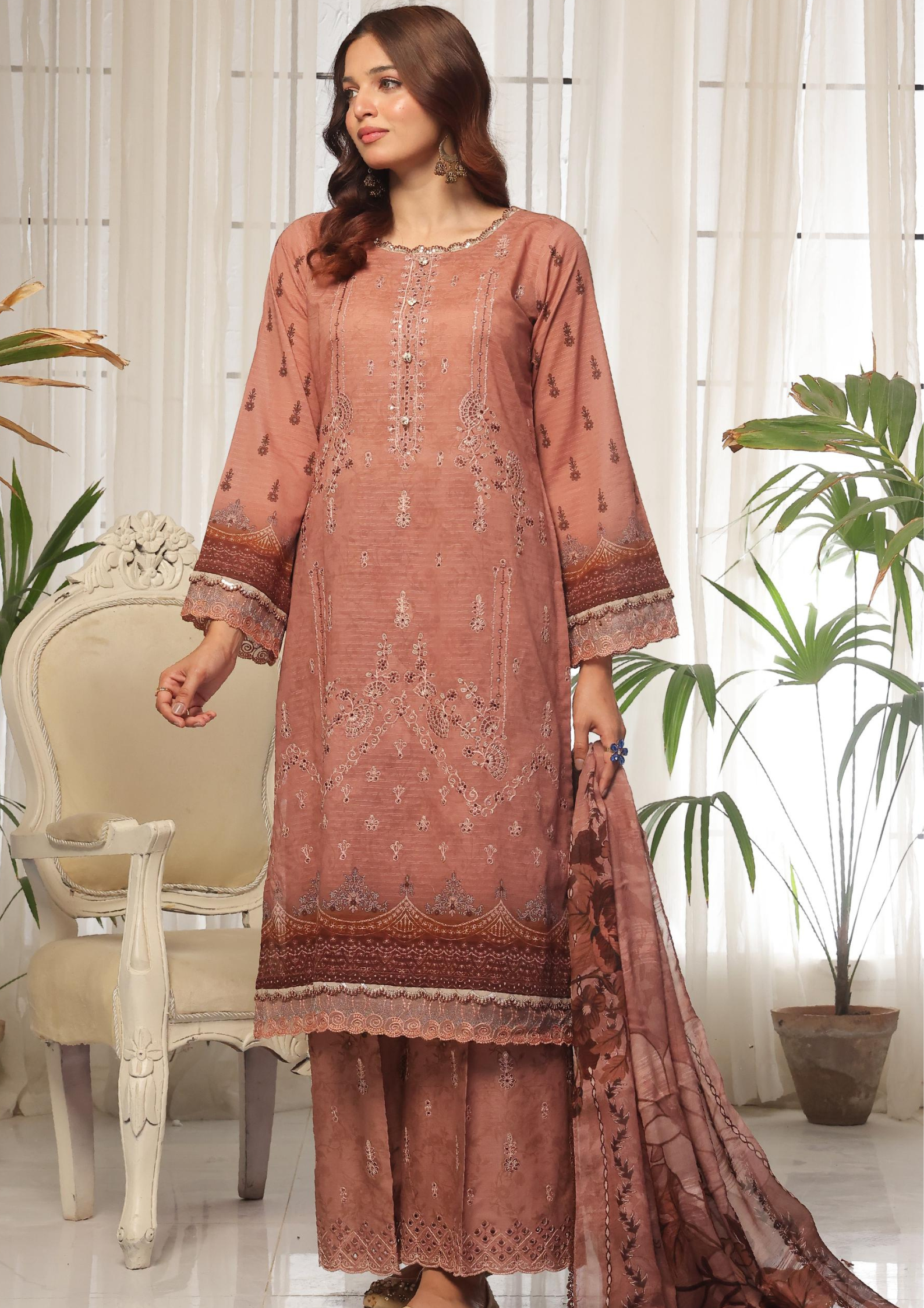 CHANDNI RAAT - Unstitched 3-Piece Bana Dora Digital Lawn