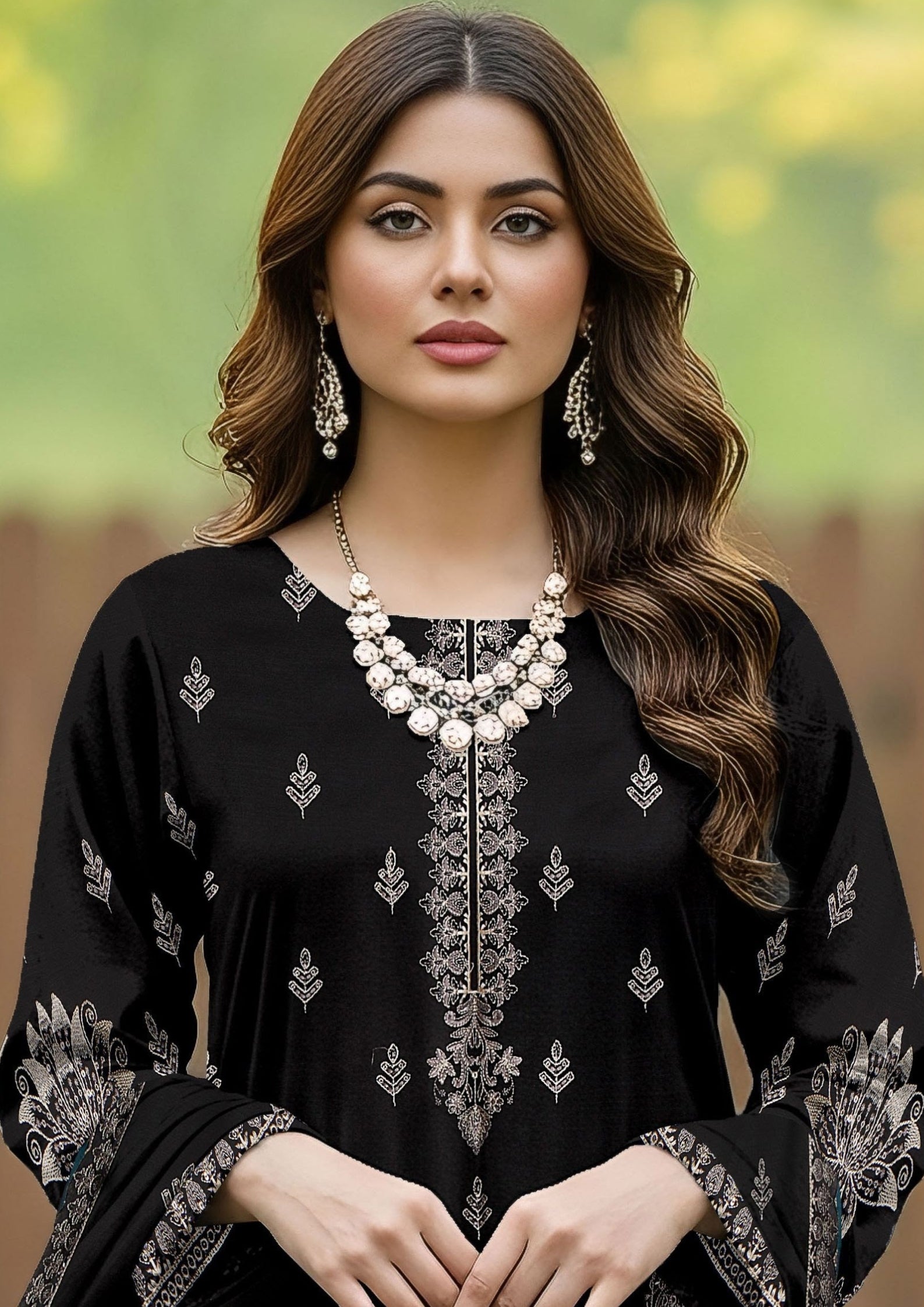GULL-E-NOOR - Unstitched Embroidered Dhanak