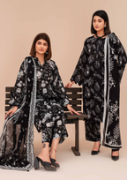 GULL E SIYAH - Unstitched 3-Piece Diigital Printed Lawn