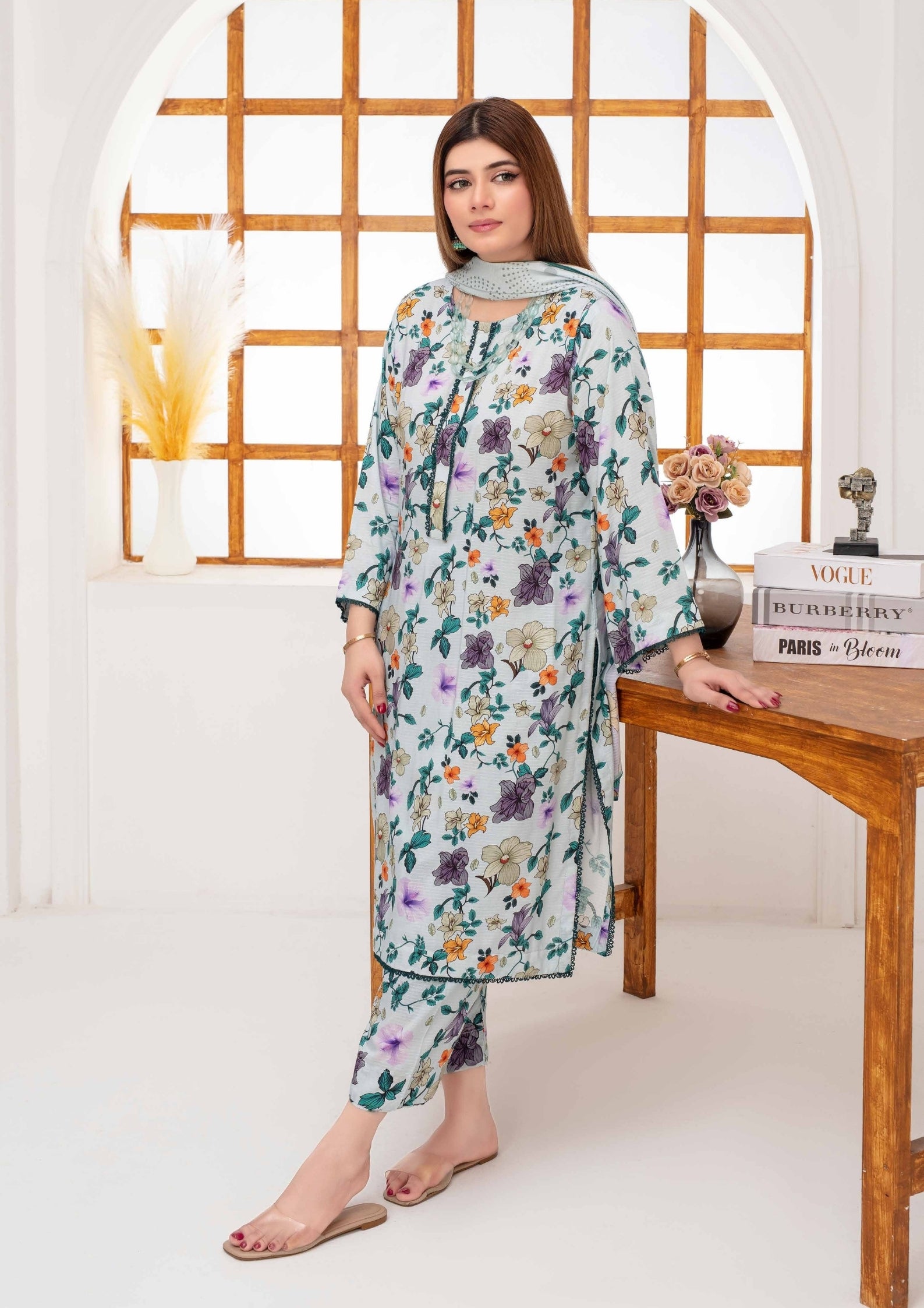 SHAFAQ - Unstitched 3-PCS Bana Dora Linen