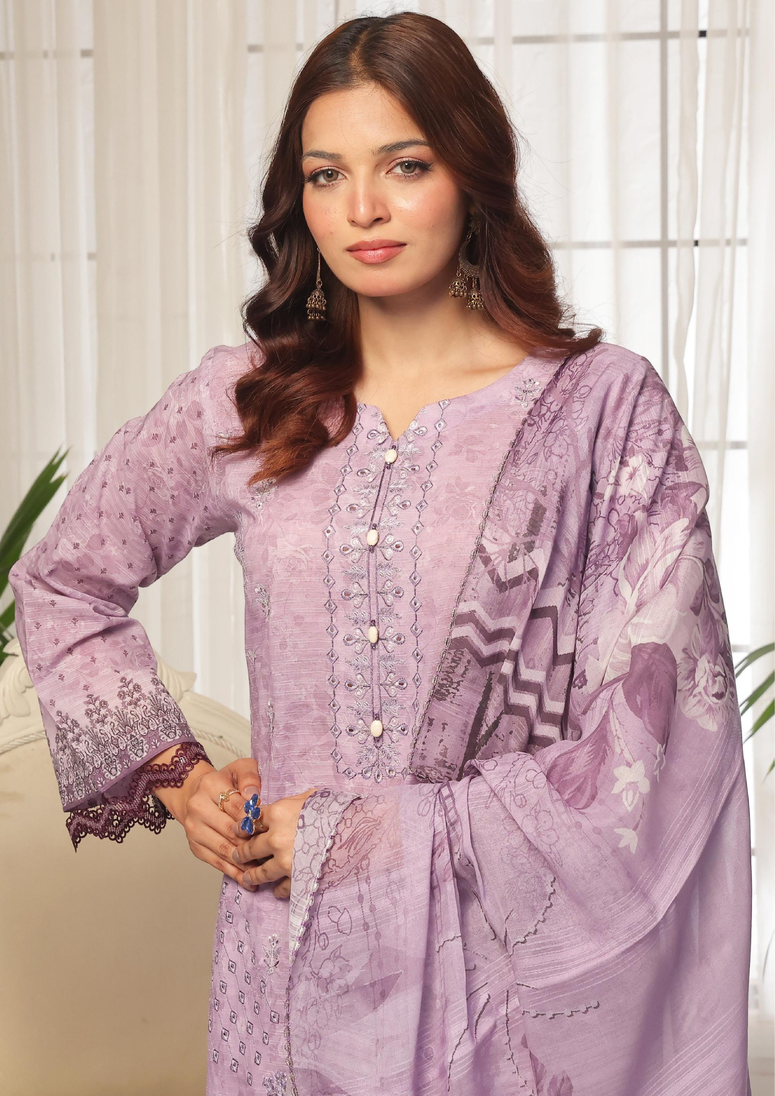 CHANDNI RAAT - Unstitched 3-Piece Bana Dora Digital Lawn