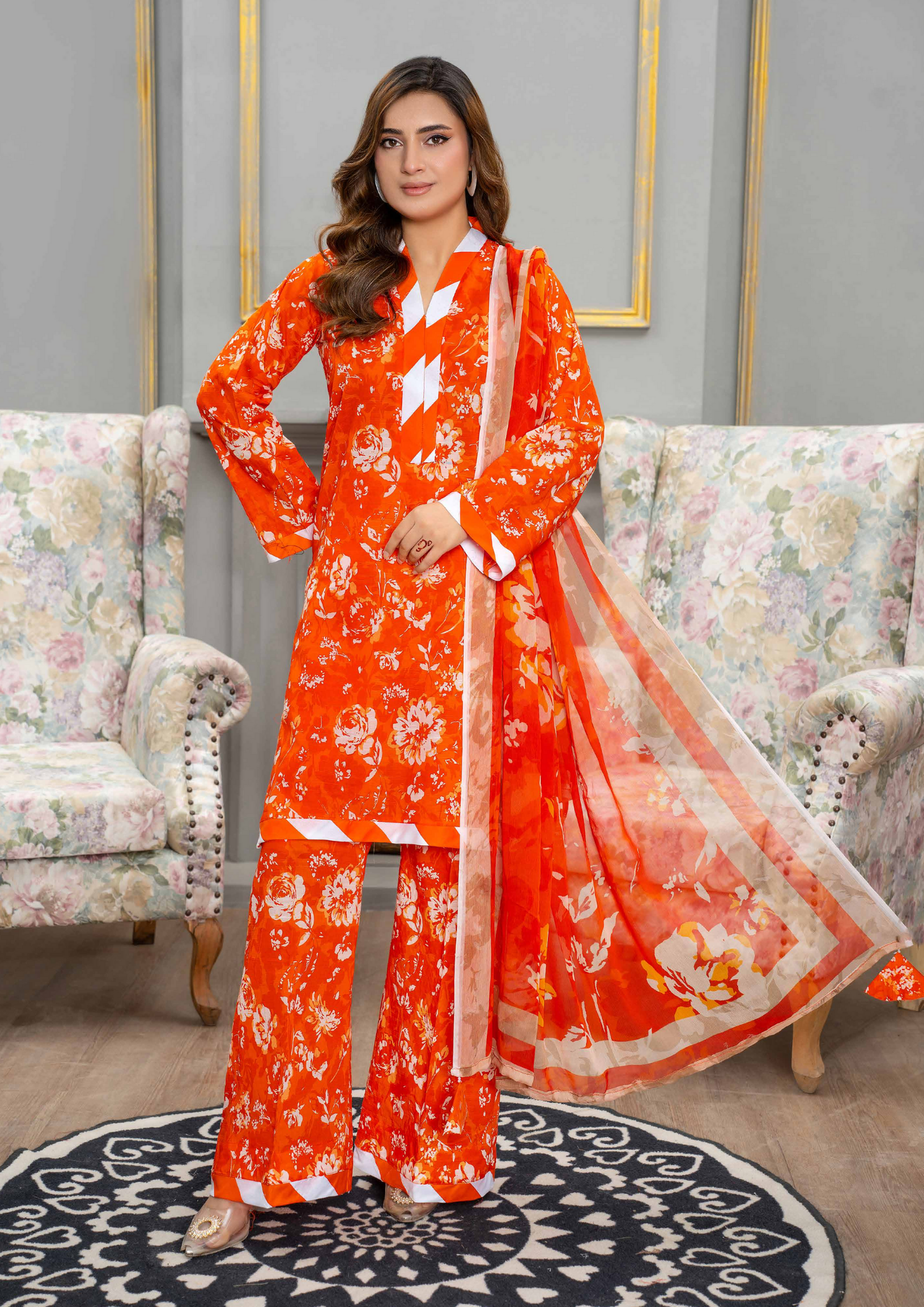 AROOHI - Unstitched 3-Piece Printed Lawn