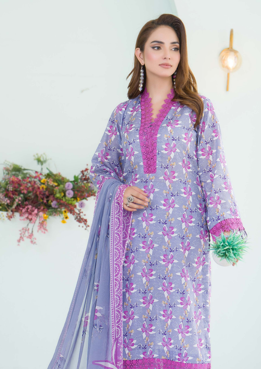 PEHNAWAA - Unstitched 3-Piece Digital Printed Lawn