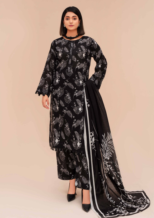 GULL E SIYAH - Unstitched 3-Piece Diigital Printed Lawn