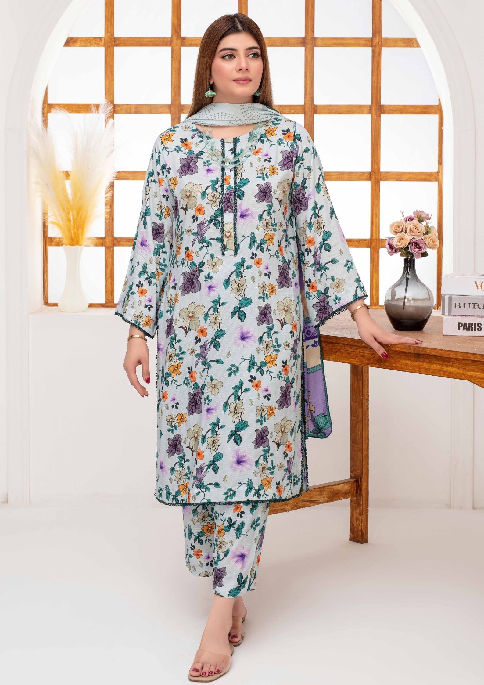 SHAFAQ - Unstitched 3-PCS Bana Dora Linen