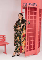 Meena - Unstitched 3-Piece Digital Linen