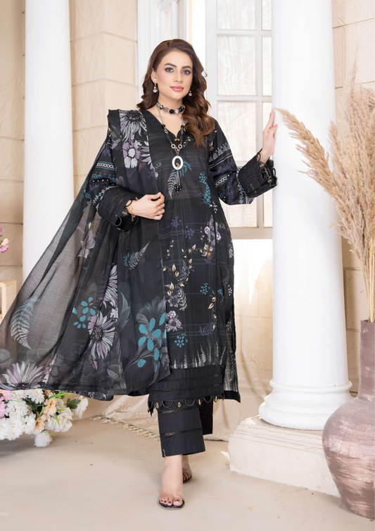KAJAL - Unstitched 3-Piece Digital Lawn