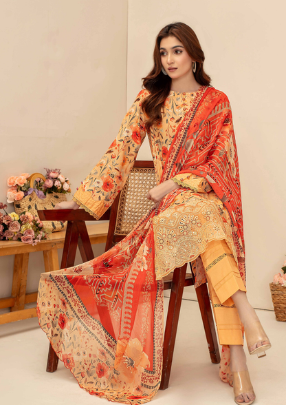 AQAS - Unstitched 3-Piece Digital Printed
