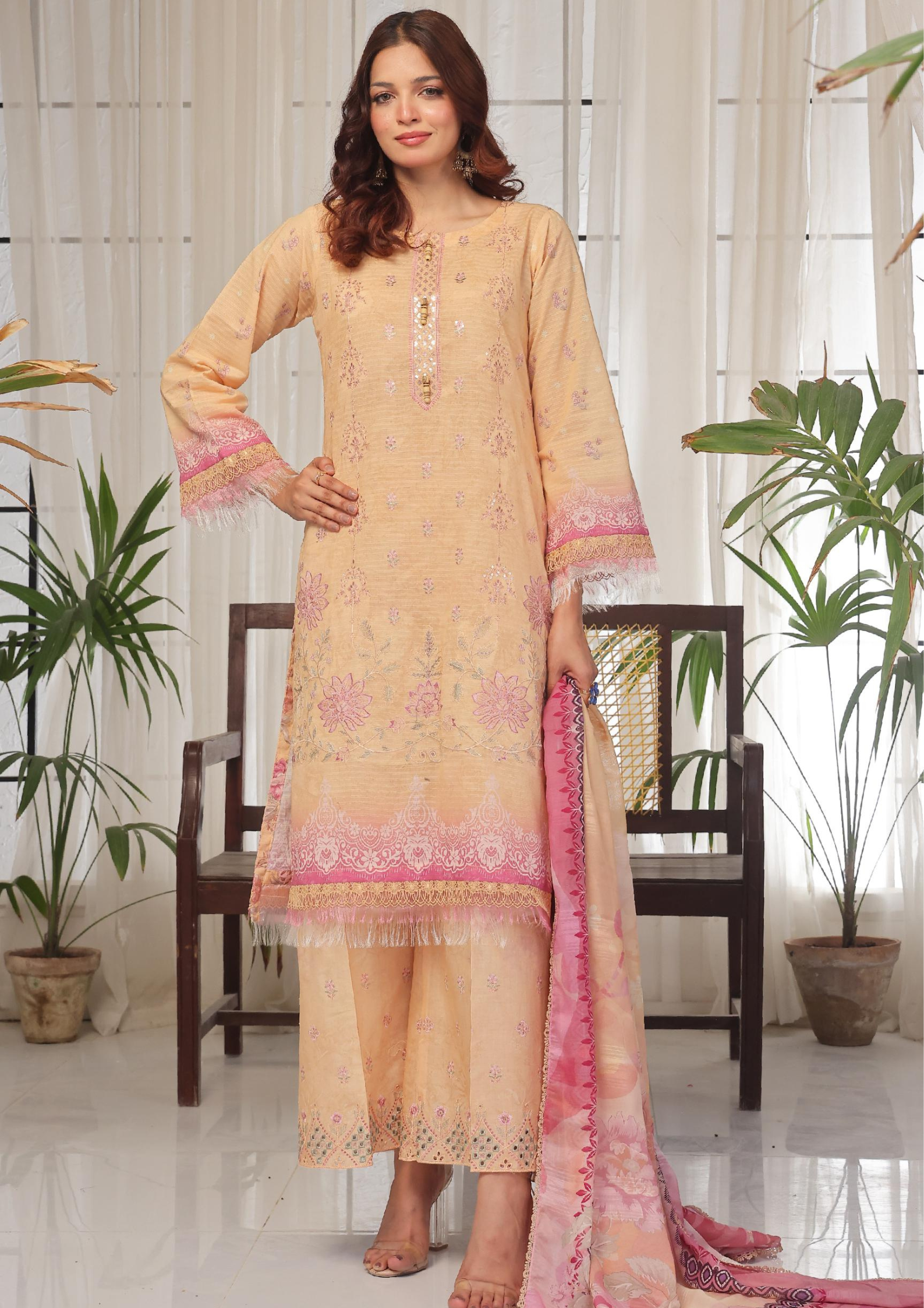 CHANDNI RAAT - Unstitched 3-Piece Bana Dora Digital Lawn