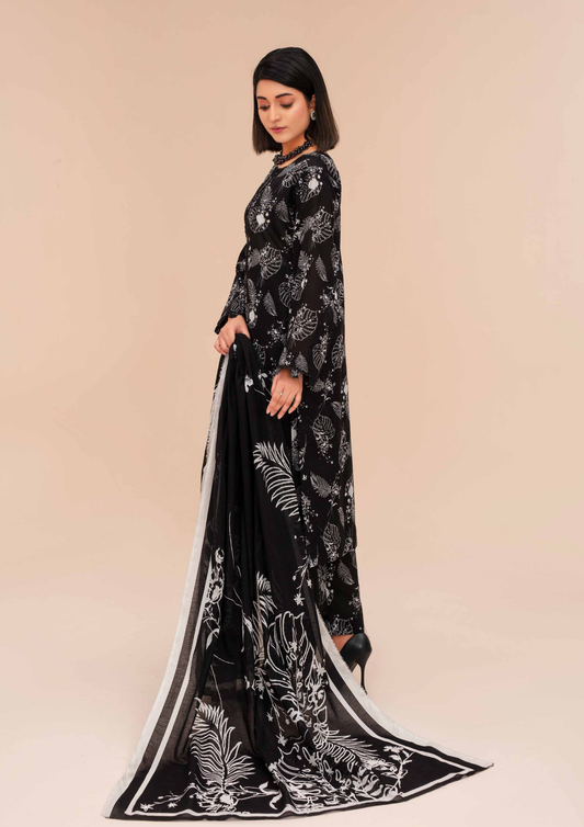 GULL E SIYAH - Unstitched 3-Piece Diigital Printed Lawn
