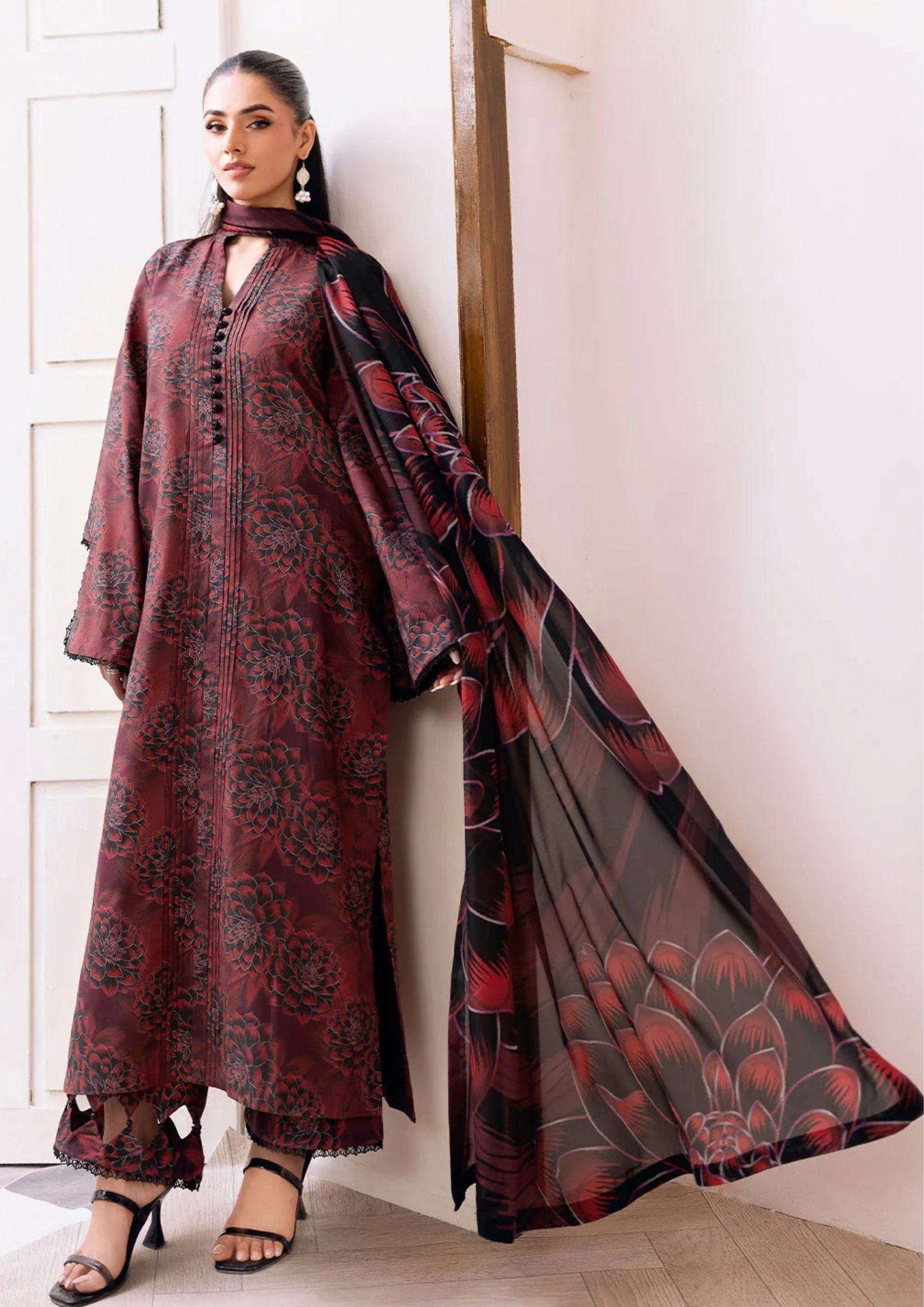 NAQSH-E-NAAZ - Unstitched 3-Piece Digital Bana Dora Lawn