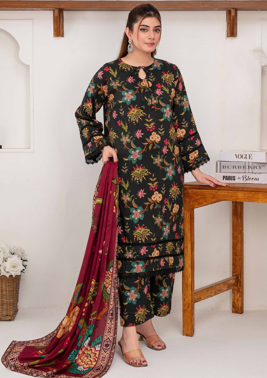 SHAFAQ - Unstitched 3-PCS Bana Dora Linen