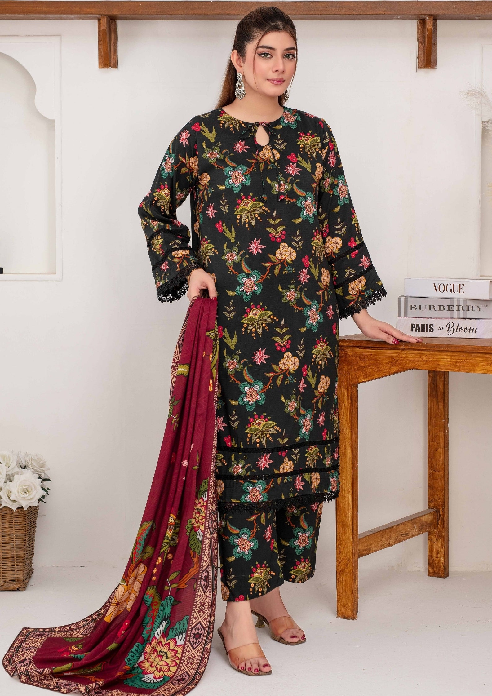 SHAFAQ - Unstitched 3-PCS Bana Dora Linen