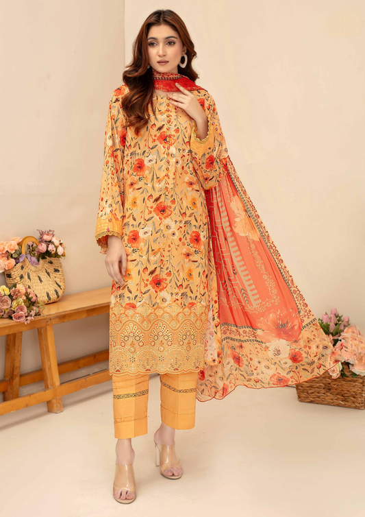 AQAS - Unstitched 3-Piece Digital Printed