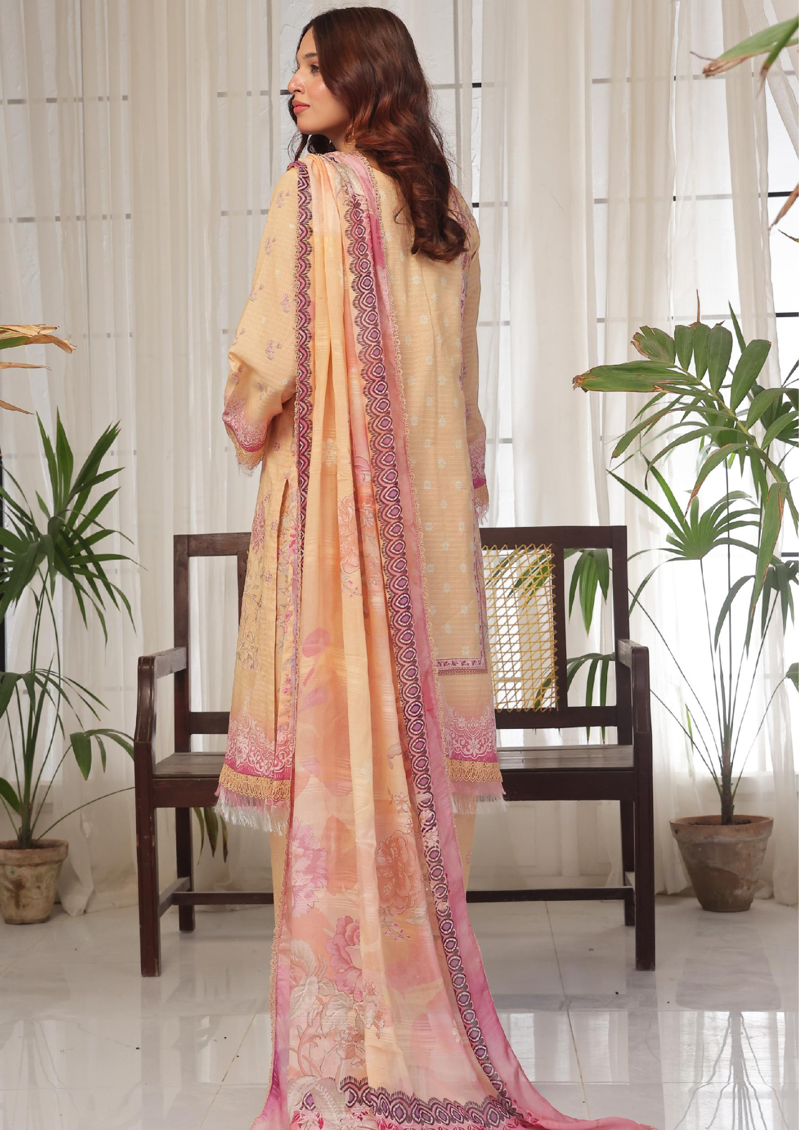 CHANDNI RAAT - Unstitched 3-Piece Bana Dora Digital Lawn