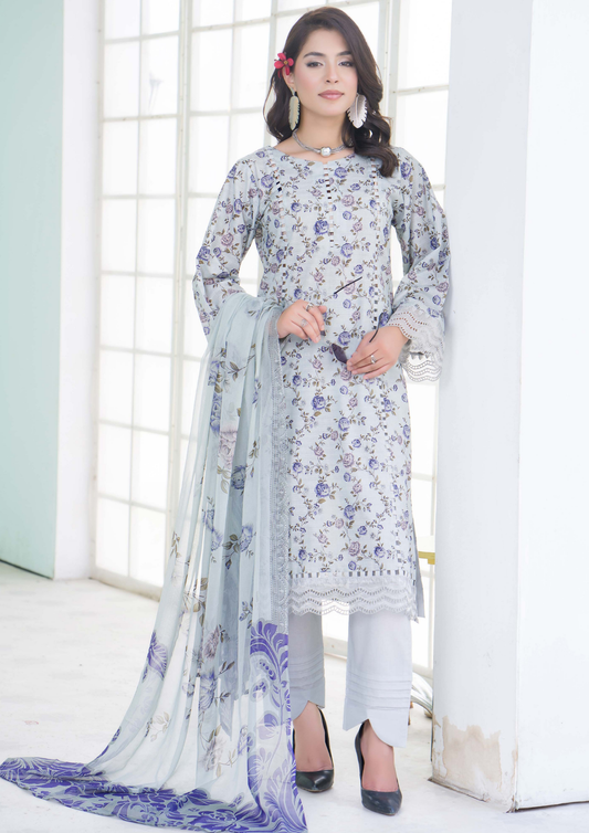 PEHNAWAA - Unstitched 3-Piece Digital Printed Lawn