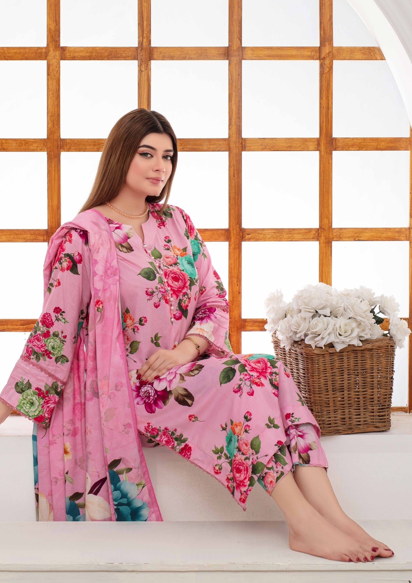 SHAFAQ - Unstitched 3-PCS Bana Dora Linen