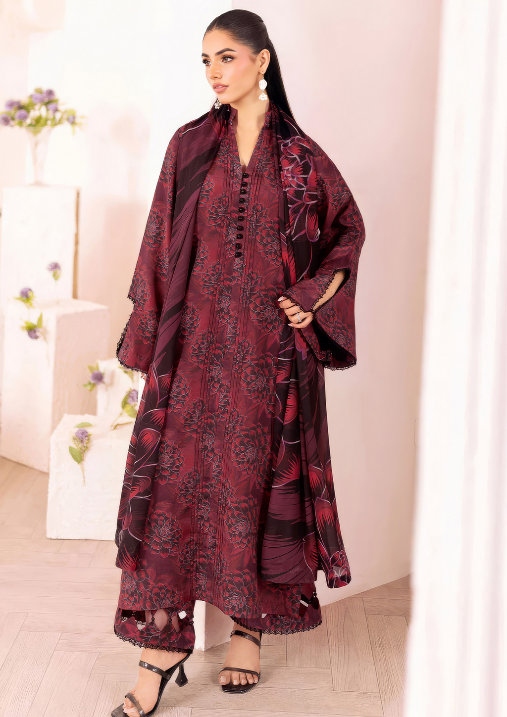 NAQSH-E-NAAZ - Unstitched 3-Piece Digital Bana Dora Lawn