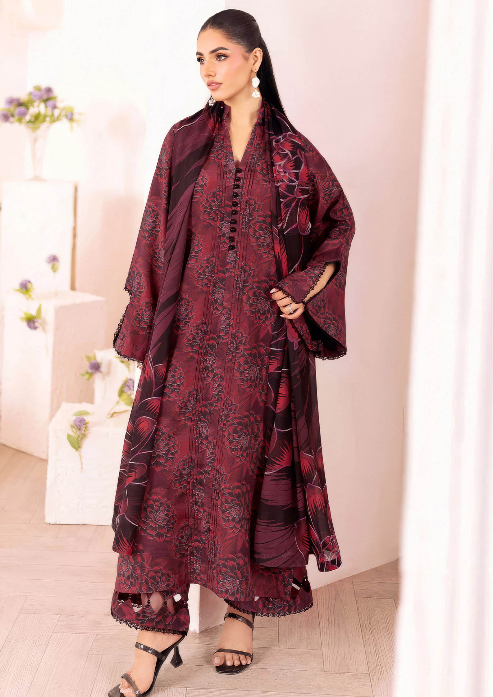 NAQSH-E-NAAZ - Unstitched 3-Piece Digital Bana Dora Lawn
