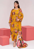 Meena - Unstitched 3-Piece Digital Linen