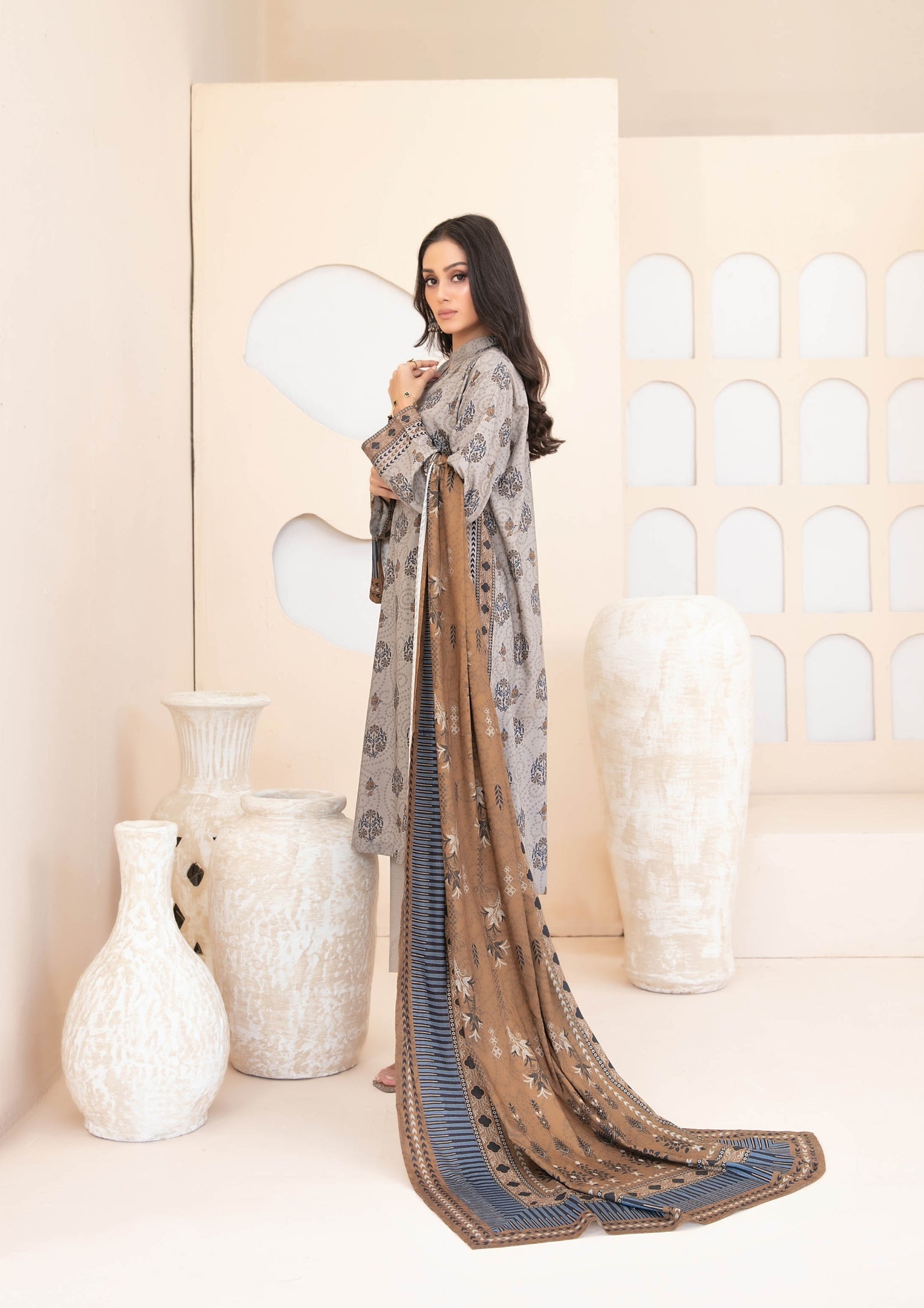 ZEENAT - Unstitched 3-PCS Digital Printed Staple