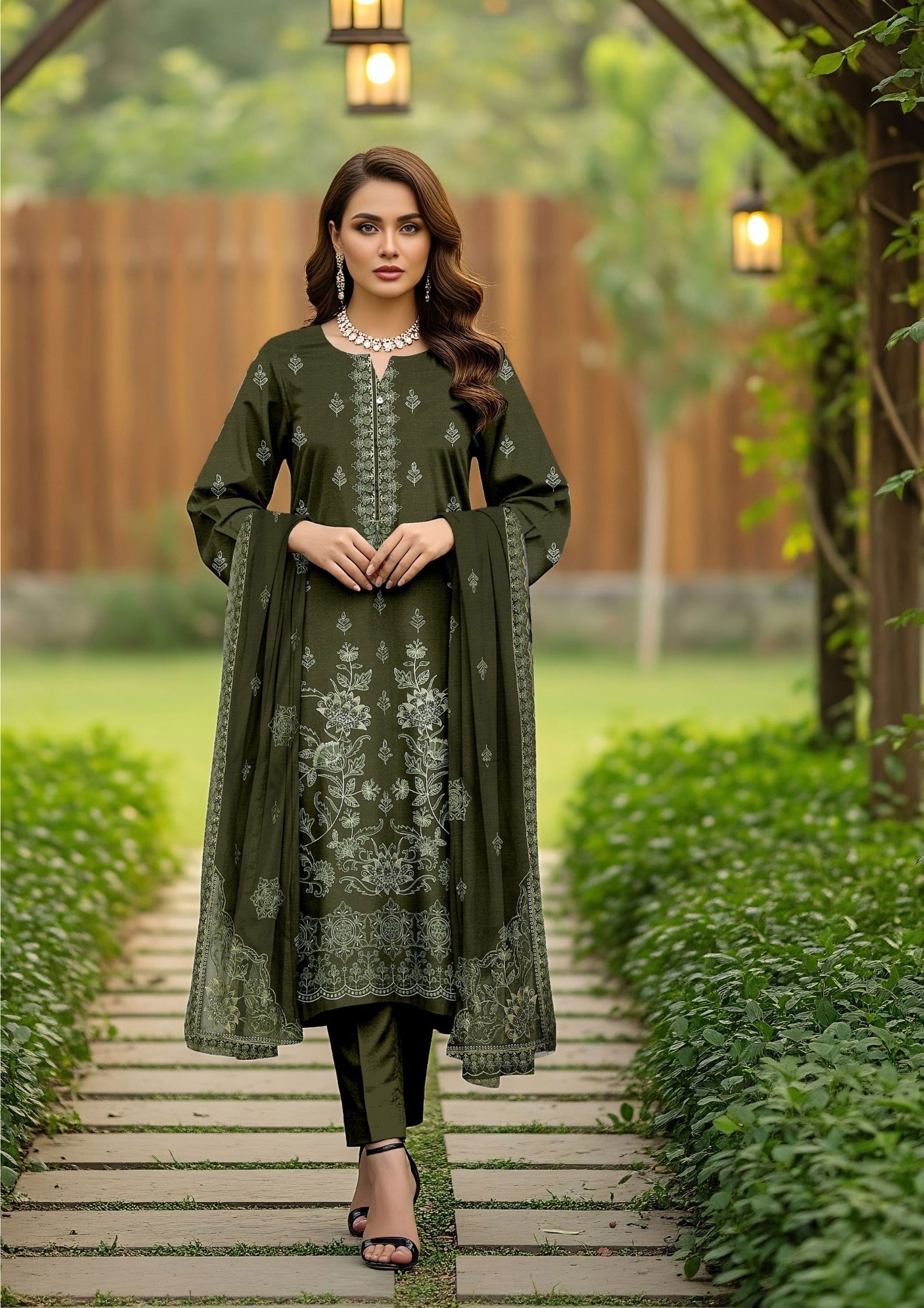 GULL-E-NOOR - Unstitched Embroidered Dhanak