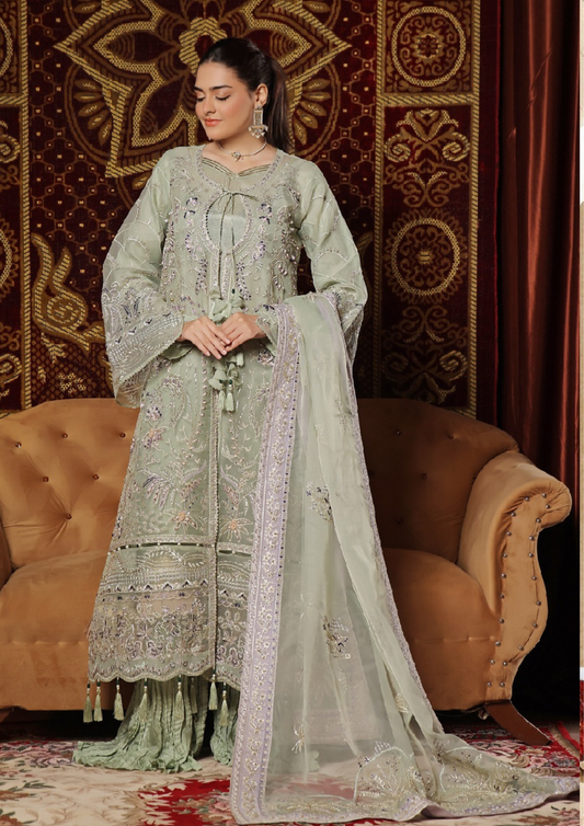 MEHRUNISSA - Unstitched 3-Piece Embroidered Organza