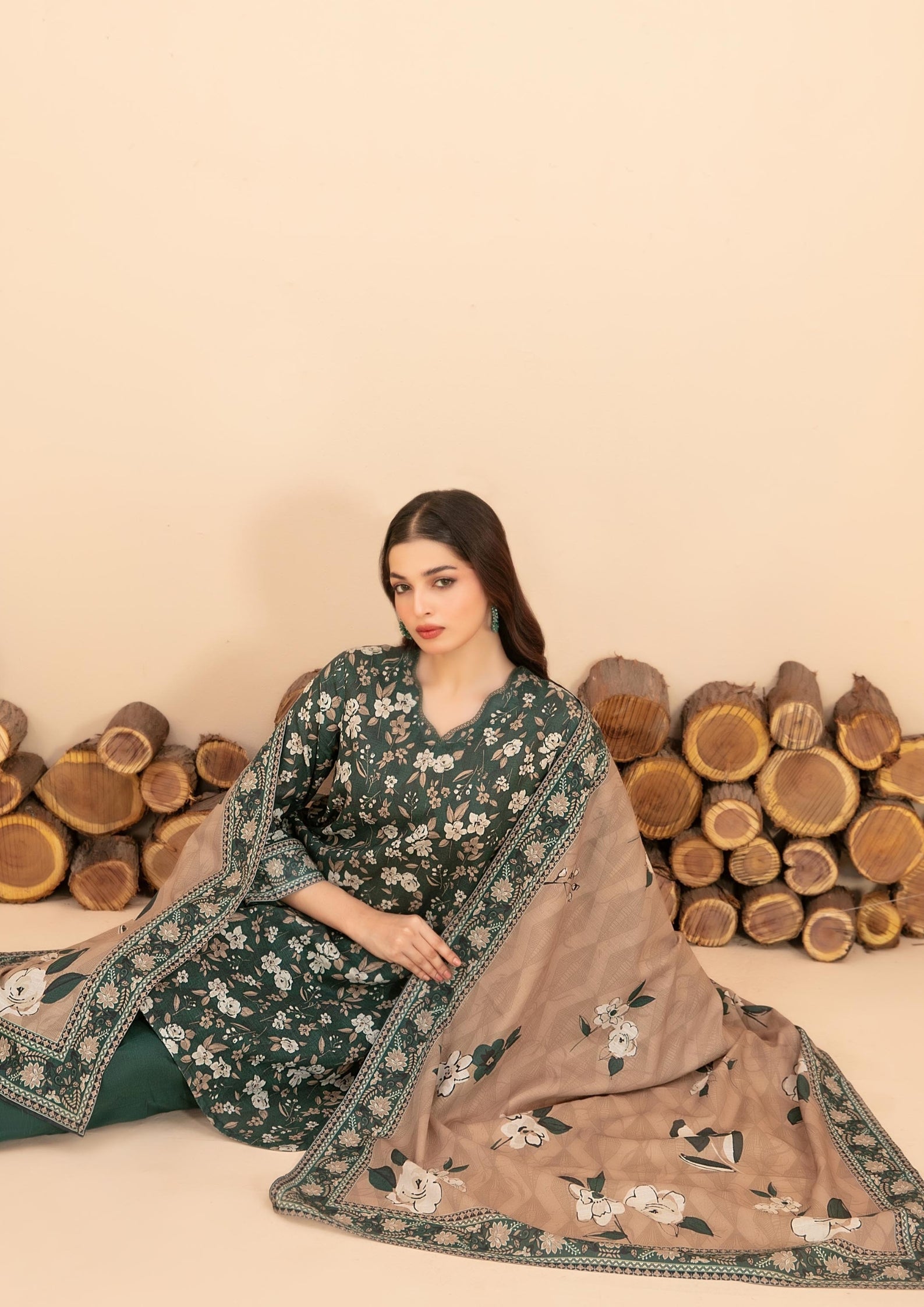 ZARQA - 3-PCS Unstitched Khaddar