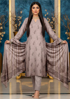 NOORI - Unstitched 3-PCS Broshia Leather Peach