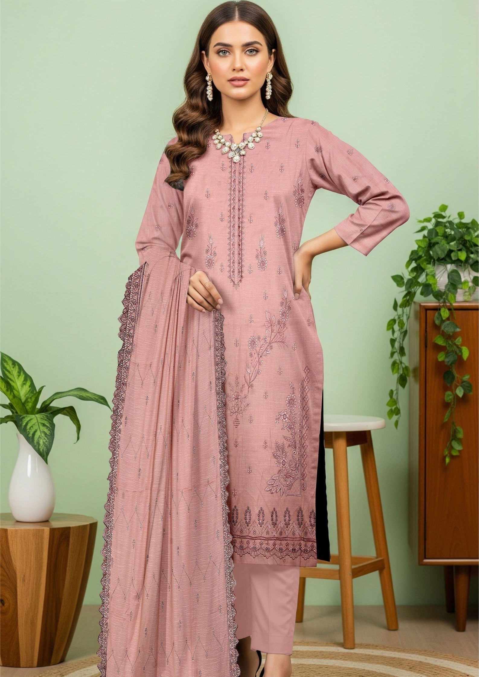 JAL PARI - Unstitched 3-PCS Embroidered