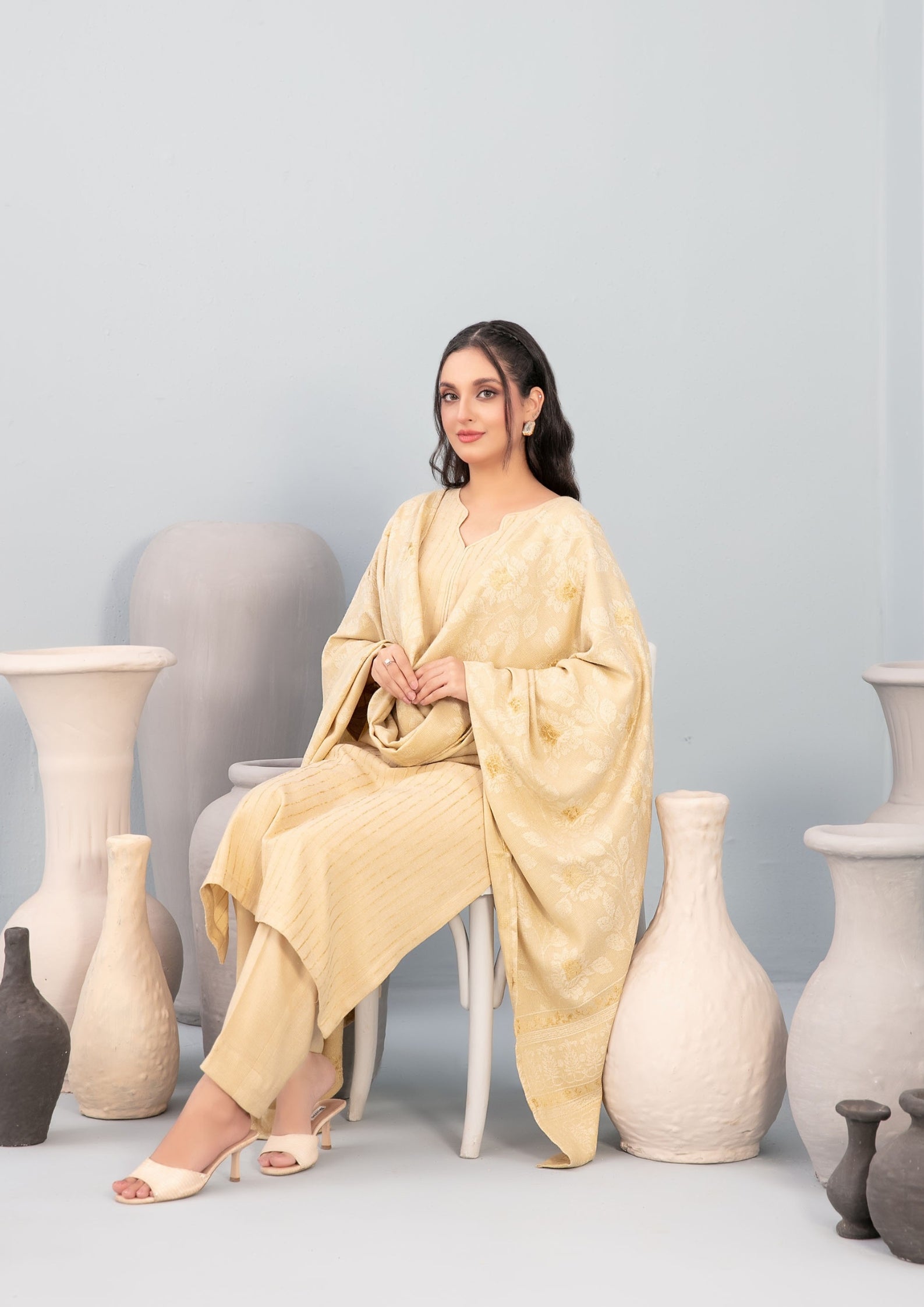 ANEZA - Unstitched Fancy Leather Peach