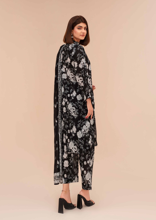 GULL E SIYAH - Unstitched 3-Piece Diigital Printed Lawn