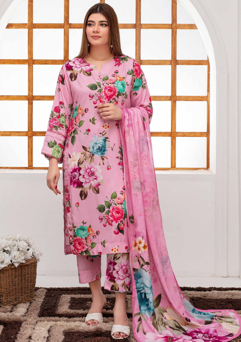 SHAFAQ - Unstitched 3-PCS Bana Dora Linen