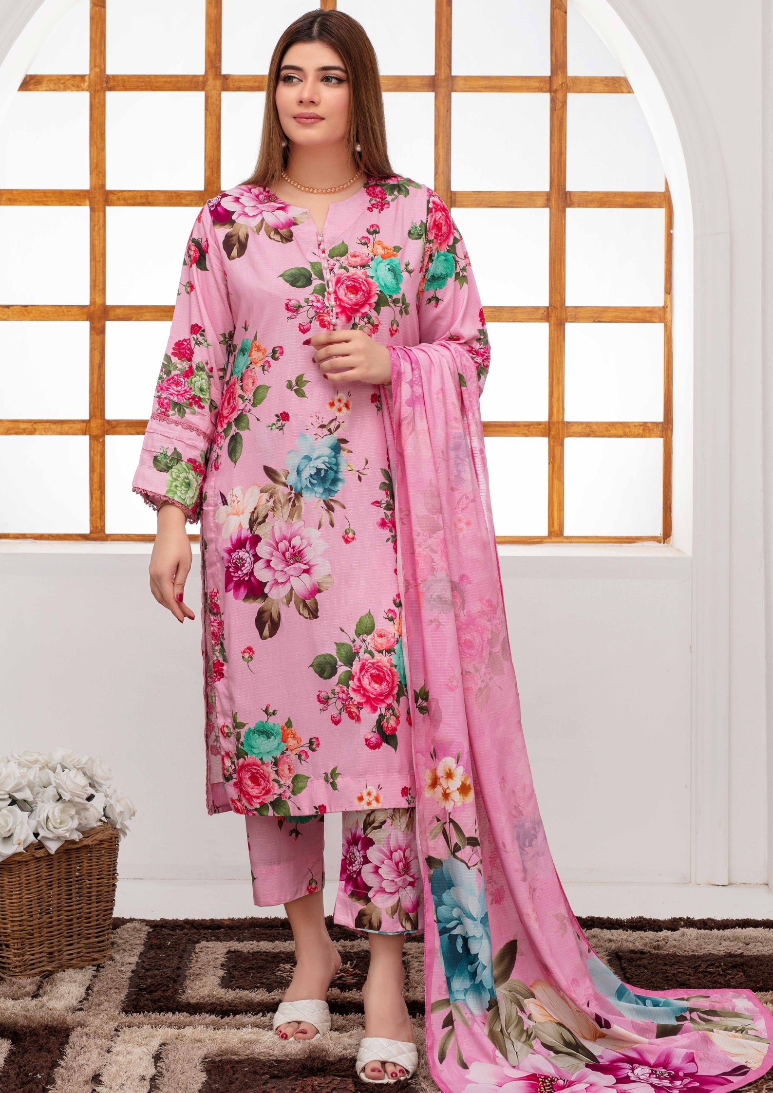 SHAFAQ - Unstitched 3-PCS Bana Dora Linen