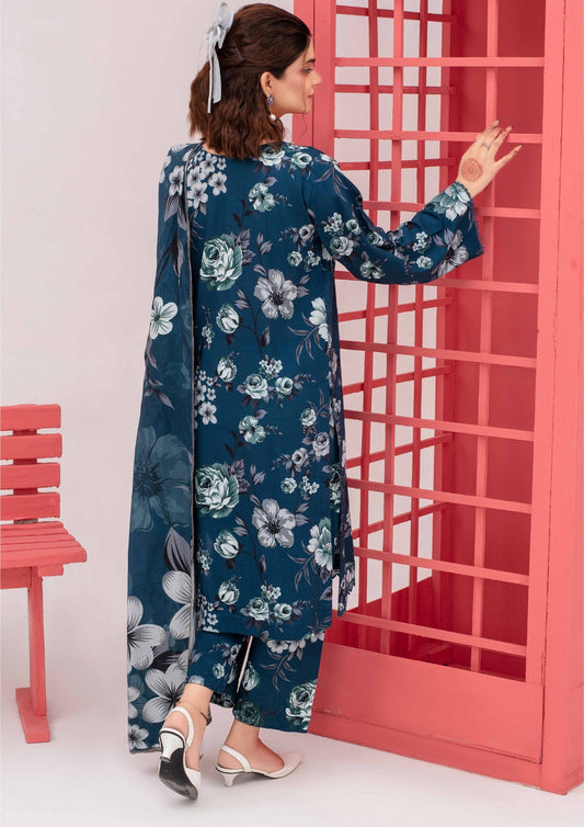 Meena - Unstitched 3-Piece Digital Linen