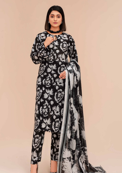 GULL E SIYAH - Unstitched 3-Piece Diigital Printed Lawn