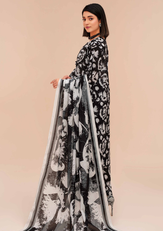 GULL E SIYAH - Unstitched 3-Piece Diigital Printed Lawn