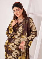 Meena - Unstitched 3-Piece Digital Linen
