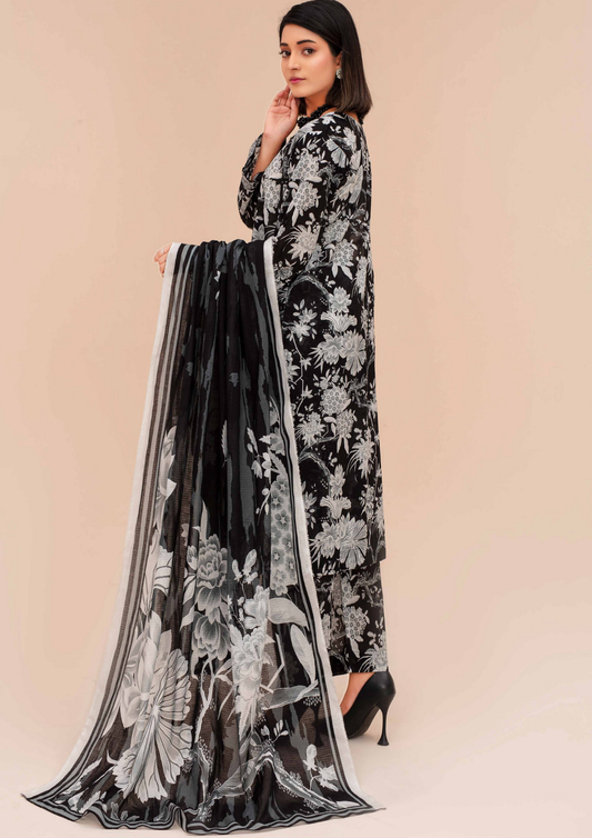 GULL E SIYAH - Unstitched 3-Piece Diigital Printed Lawn